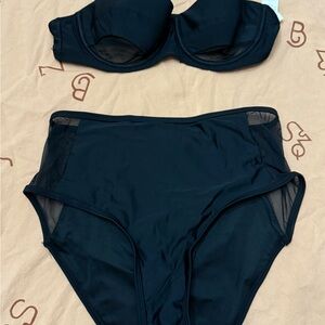 Cupshe Black Peekaboo Bikini Set